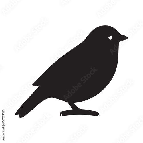 Sparrow silhouette vector with white background