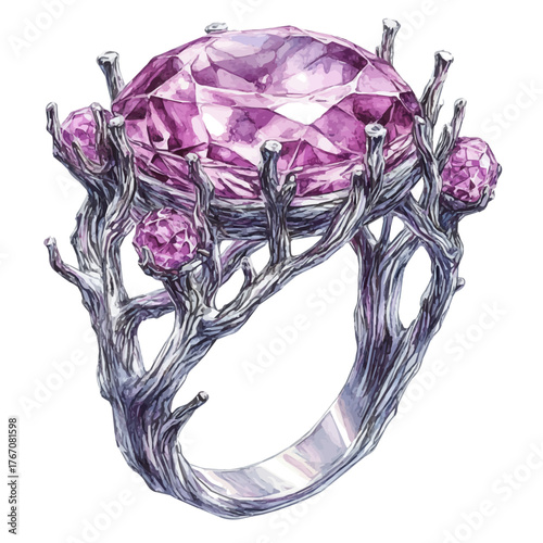 watercolor of Sorcery Ring, vector, isolated on a white background.