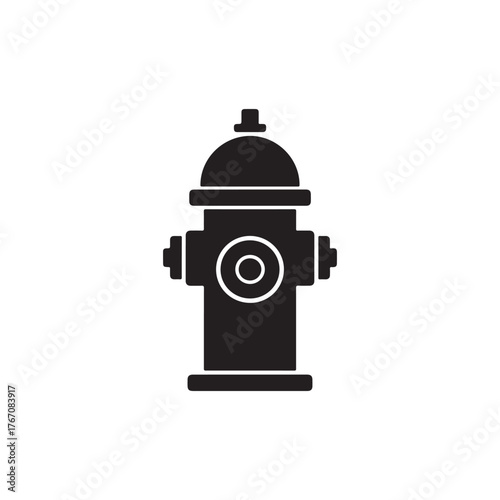 Fire Hydrant Silhouette Icon – Black Safety Symbol for Emergency, Firefighting, and Public Safety Design
