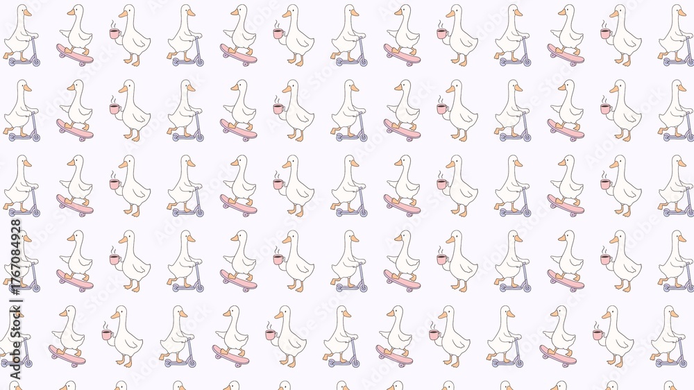 Obraz premium Skateboarding Ducks