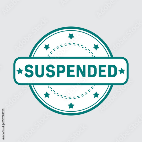 SUSPENDED Text Vector in Red Rubber Stamp Design