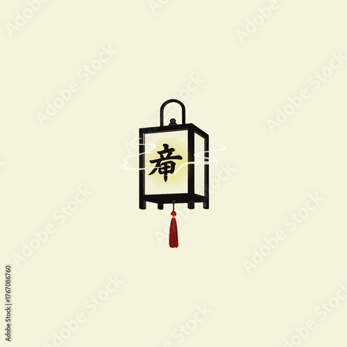 Japanese street lantern icon flat vector design.