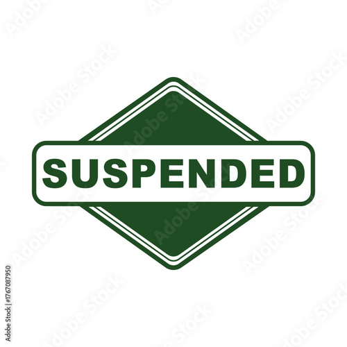 SUSPENDED Text Vector in Red Rubber Stamp Design