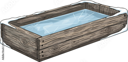 Blue shepherd hut with smoke rising from chimney in rural setting  