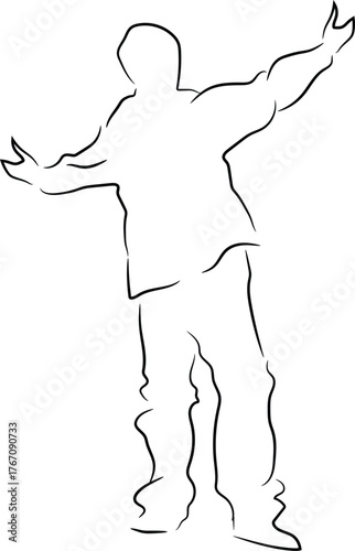 Man with arms extended vector.eps