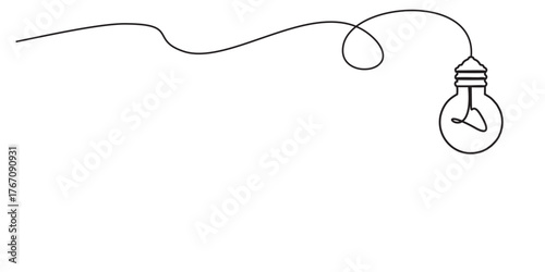 light bulb line art. creative idea inspiration