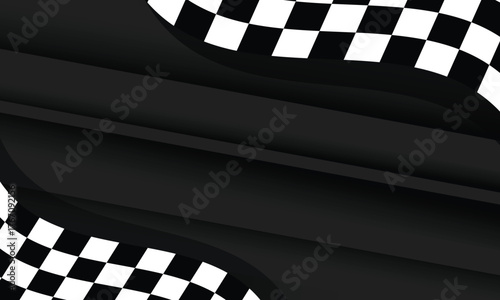 Modern racing background with checkered flag border