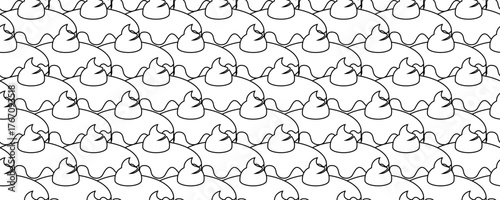 black white sufganiya doughnut seamless pattern