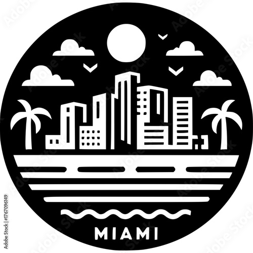 Miami Skyline Vector Icon