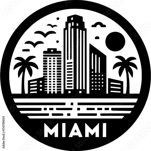 Miami Skyline Vector Icon