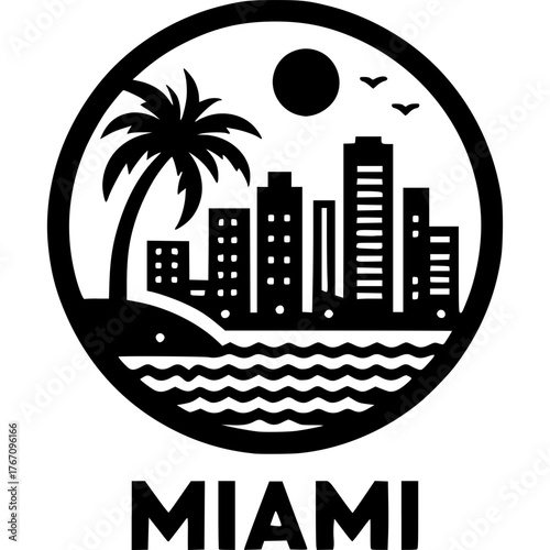 Miami Skyline Vector Icon