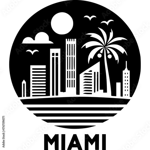 Miami Skyline Vector Icon