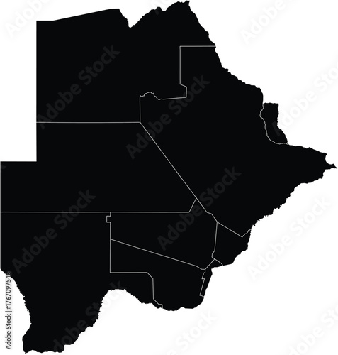 Vector Map of Botswana Editable With Regions