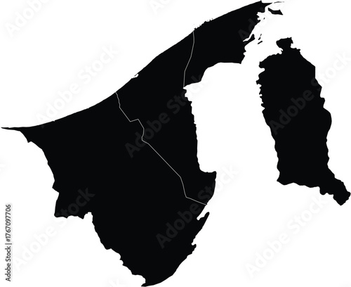  Vector Map of Brunei-Darussalam Editable With Regions