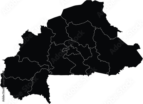 Vector Map of Burkina Faso Editable With Regions