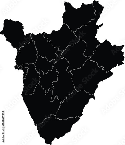Vector Map of Burundi Editable With Regions