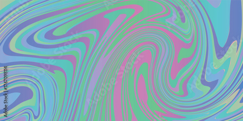 Iridescent marbled holographic texture in vibrant neon and pastel colors. Trippy and distorted image with light diffraction effect in psychedelic 80s-90s vaporwave style.