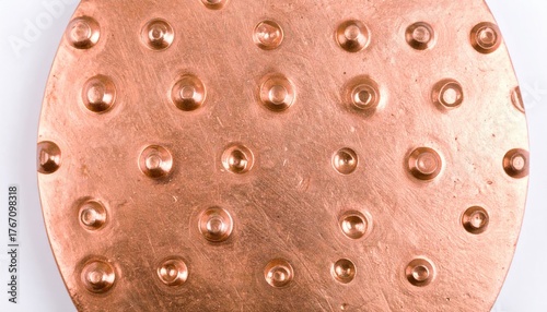 Hammered Copper Texture with Dimples Macro Photography