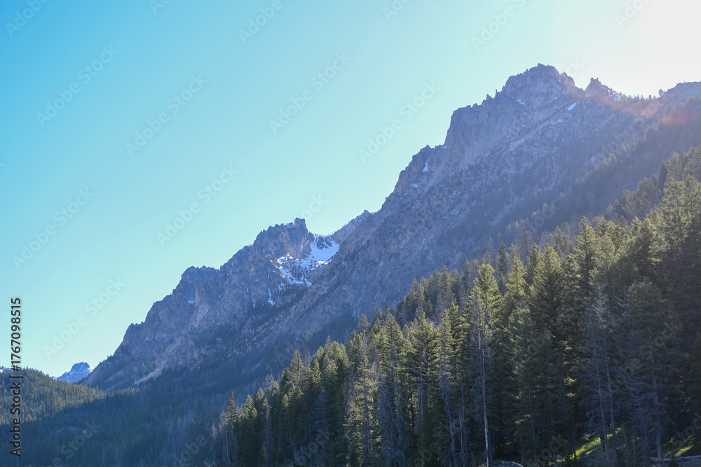 Fototapeta premium Sawtooth Mountains at Redfish Lake in Stanley Idaho