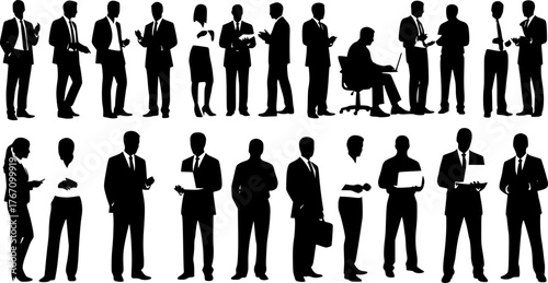 silhouettes of business people