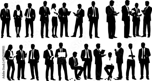 silhouettes of business people