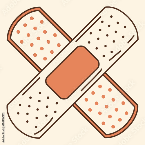 A Bandage in a Cross Shape for Wound Protection and Health