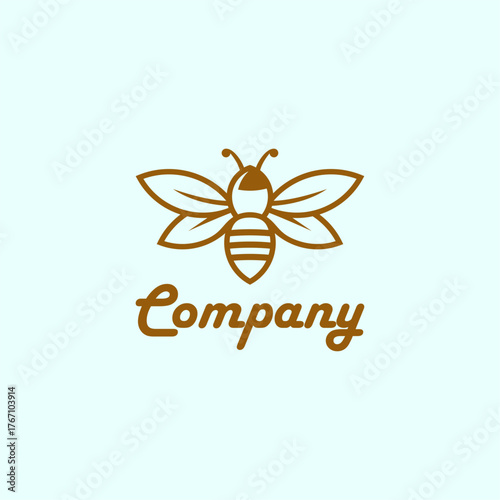 Minimalist Bee Brand Company Logo