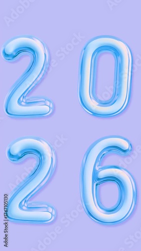 Vibrant 2026 Neon Year Numbers On Bright Color Changing Background Animation For Celebration And New Year Visuals