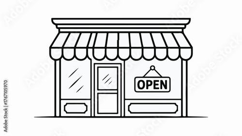 Charming storefront with an inviting "Open" sign, ready for business and customers.