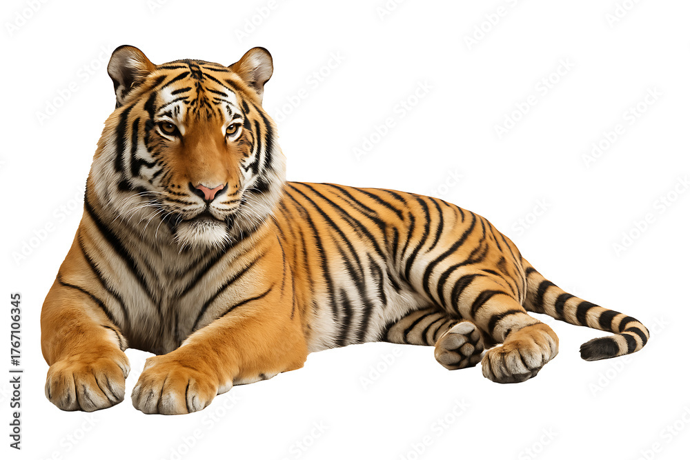 Fototapeta premium Majestic Bengal Tiger Isolated on a Transparent Background