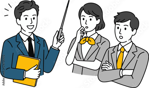 Dynamic business meeting presentation with engaged audience and instructor sharing knowledge vector