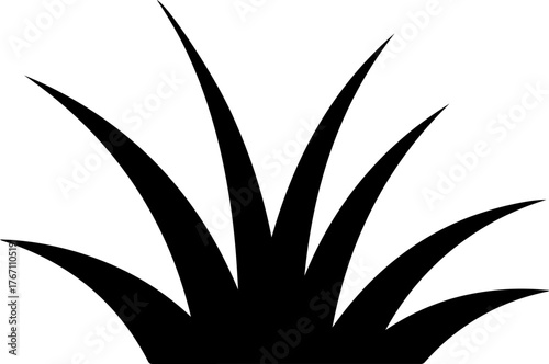 Silhouette icon of grass blades growing upwards representing nature and growth vector