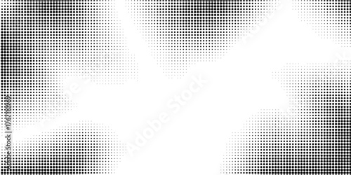 Grunge halftone gradient background. Faded grit noise texture. White and black sand wallpaper. Retro pixelated backdrop. Anime or manga style comic overlay. Vector graphic design textured template