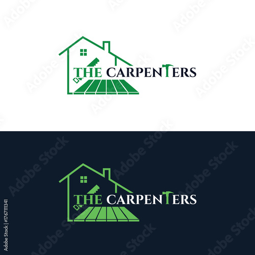 Professional carpenter logo design representing craftsmanship, woodworking, and construction. Ideal for carpenters, furniture makers, home builders, and repair services. The clean, modern vector style