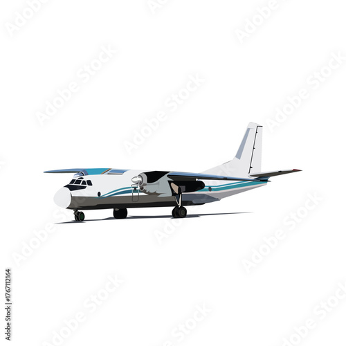 Russian military transportation plane illustration design