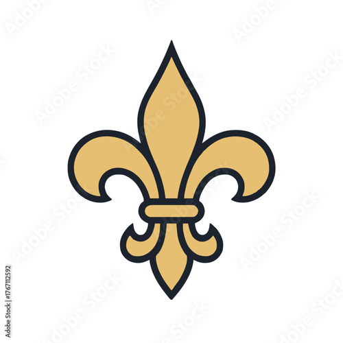 Elegant gold fleur de lis symbol representing royalty, history, and New Orleans pride
