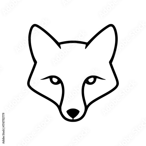 Elegant fox face logo design, minimalist animal icon for modern brands