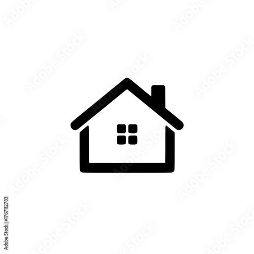 Simple modern house icon representing home ownership and real estate investment opportunities