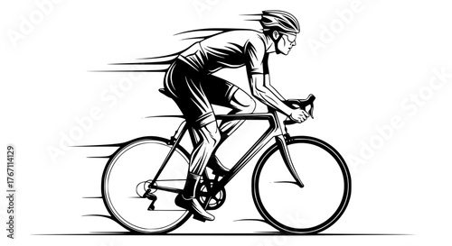 Vector of a cyclist pedaling with fluid and modern lines