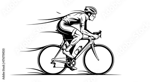 Vector of a cyclist pedaling with fluid and modern lines