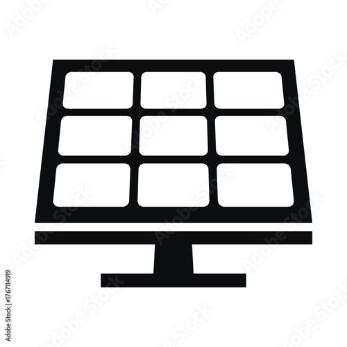 A solar panel icon symbolizing renewable energy. It s ideal for projects focused on sustainability and eco-friendly innovation.