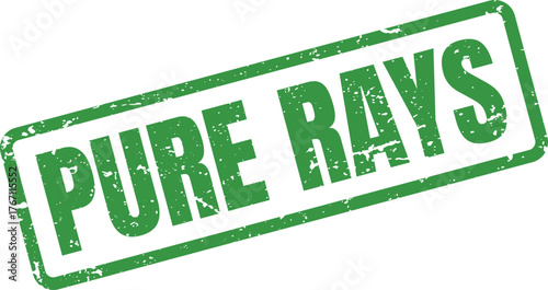 Pure Rays green rubber stamp message providing a sense of clean and clear energy for positive concepts