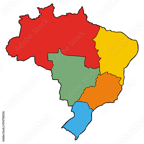 Brazil map illustration hand drawn isolated vector