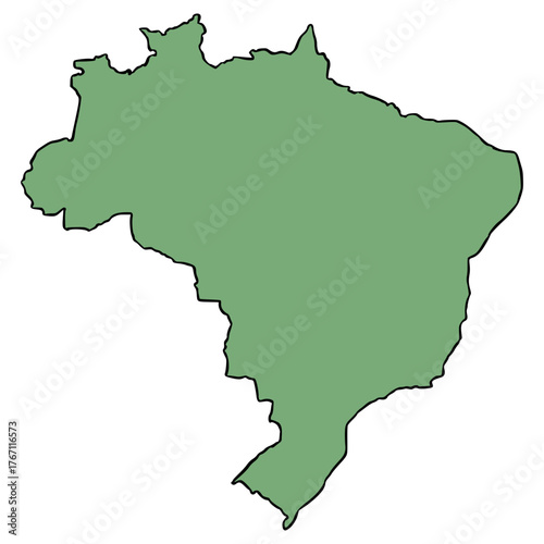 Brazil map illustration hand drawn isolated vector