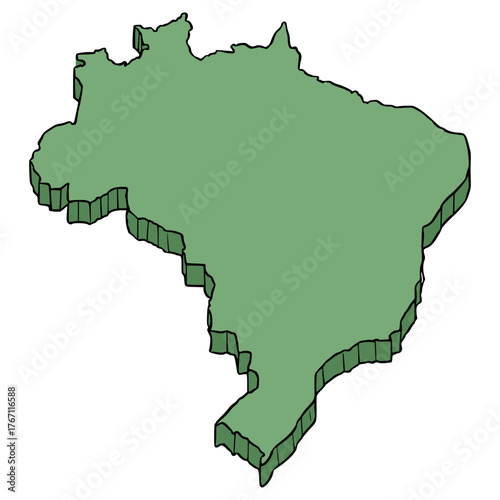 Brazil map illustration hand drawn isolated vector
