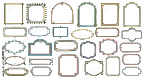 Collection of Ornate and Simple Decorative Frames and Borders for Design Projects
