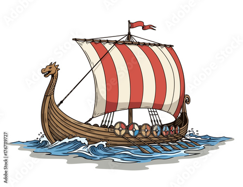 viking ship in the sea