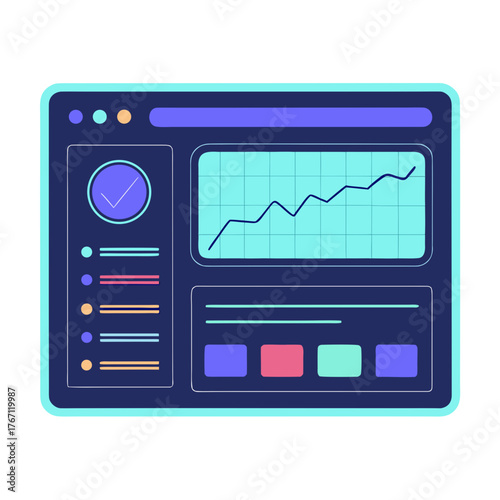 Futuristic crypto wallet dashboard ui vector illustration scalable digital assets vector