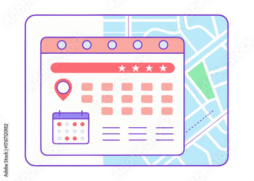 Unique travel itinerary app interface vector illustration scalable eps icon vector