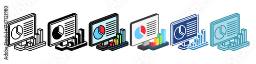 Progress Mini Illustration Multi Style Isometric Icon. Use For Modern Concept, Print, Ui, Ux Kit, Web And App Development. Vector Related To Market, Business, Finace